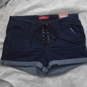 Guess Dark Washed Denim Shorts